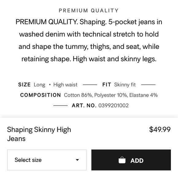 {h&m} black shaping skinny jean chic basics - Picture 5 of 6